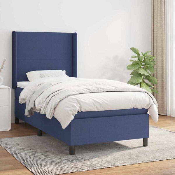 Box spring postel s matrací modrá 80x200 cm textil 3131231