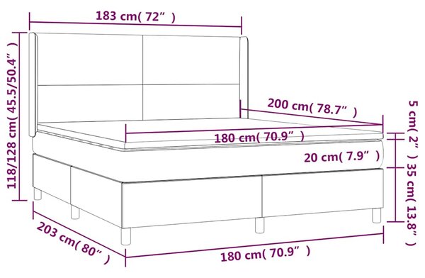 Box spring postel s matrací krémová 180x200 cm textil 3131294