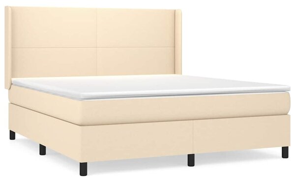 Box spring postel s matrací krémová 180x200 cm textil 3131294