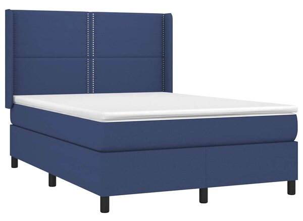 Box spring postel s matrací modrá 140x190 cm textil 3131351