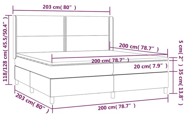 Box spring postel s matrací modrá 200x200 cm textil 3131943