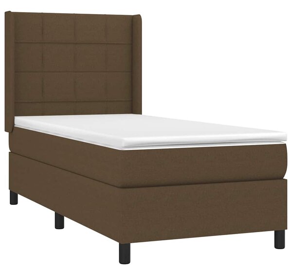 Box spring postel s matrací tmavě hnědá 80x200 cm textil 3131388