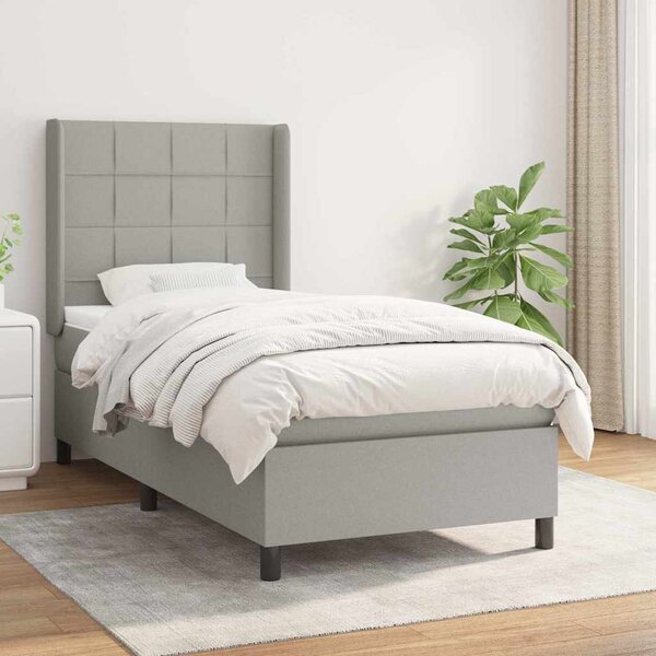 Box spring postel s matrací světle šedá 80 x 200 cm textil 3131385