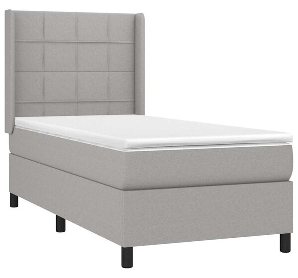 Box spring postel s matrací světle šedá 80 x 200 cm textil 3131385