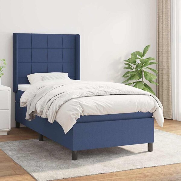 Box spring postel s matrací modrá 80x200 cm textil 3131391
