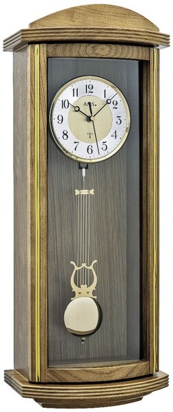 Nástěnné kyvadlové hodiny 5015/4 AMS 66cm řízené rádiovým signálem DCF s odbíjením