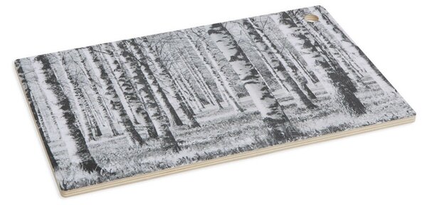 Miiko Design Prkénko Birch Forest 35x22cm, černo-bílé