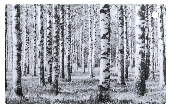 Miiko Design Prkénko Birch Forest 35x22cm, černo-bílé