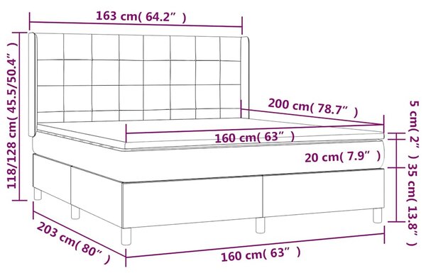 Box spring postel s matrací krémová 160x200 cm textil 3131446