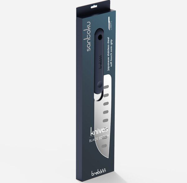 Nůž na ovoce a zeleninu Santoku Trebonn černá 18 cm