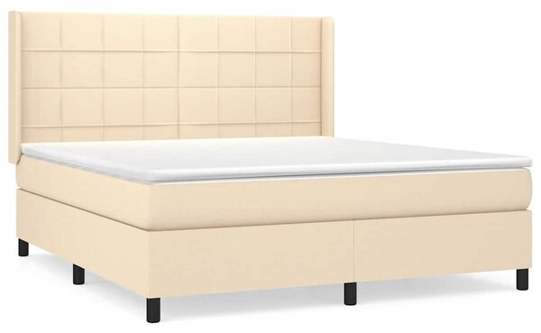 Box spring postel s matrací krémová 160x200 cm textil 3131446