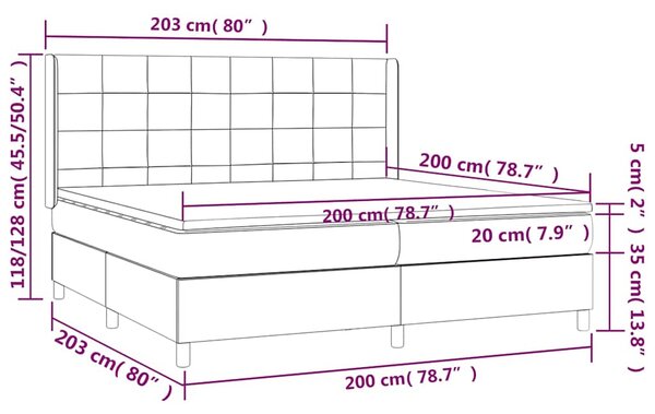 Box spring postel s matrací krémová 200x200 cm textil 3132022