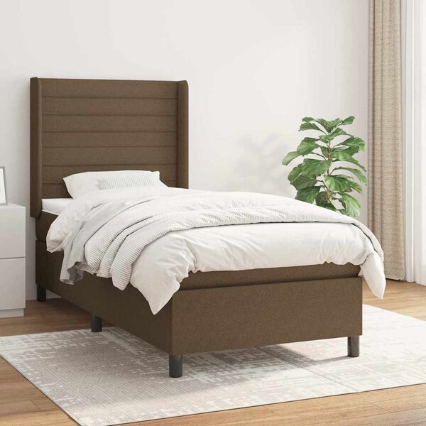 Box spring postel s matrací tmavě hnědá 80x200 cm textil 3131468