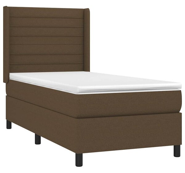 Box spring postel s matrací tmavě hnědá 80x200 cm textil 3131468