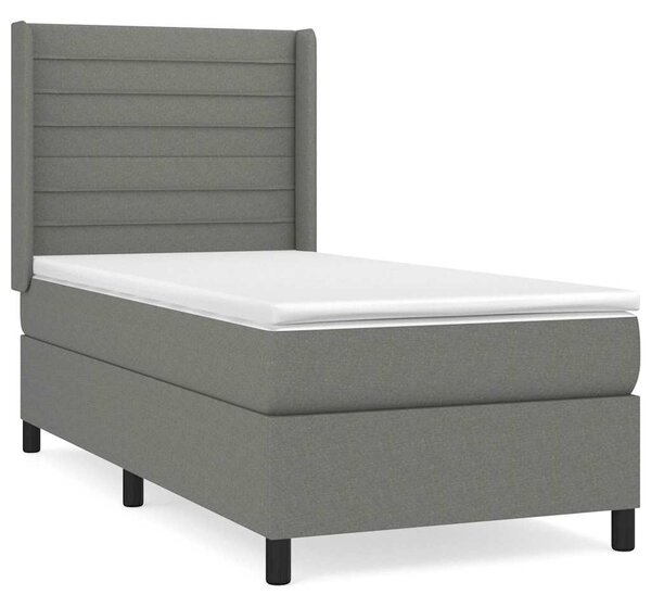 Box spring postel s matrací tmavě šedá 80 x 200 cm textil 3131466