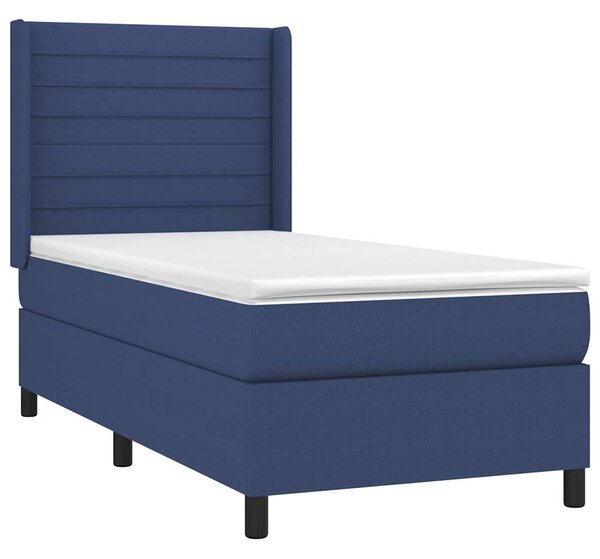 Box spring postel s matrací modrá 80x200 cm textil 3131471