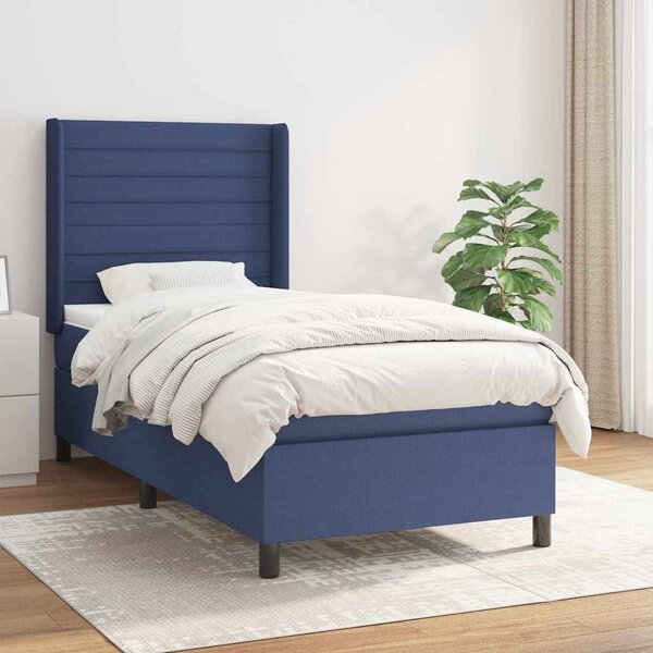 Box spring postel s matrací modrá 80x200 cm textil 3131471