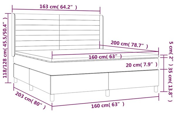 Box spring postel s matrací černá 160x200 cm samet 3132749