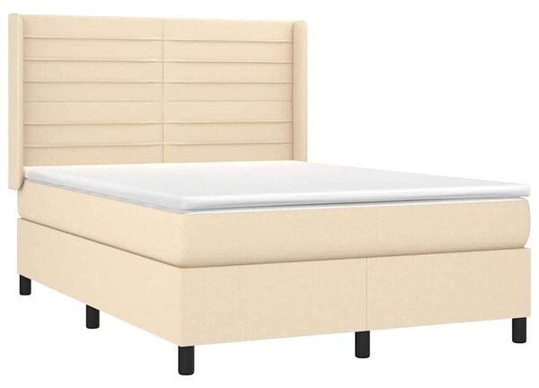 Box spring postel s matrací krémová 140x190 cm textil 3131510