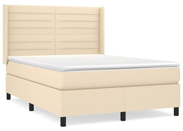 Box spring postel s matrací krémová 140x190 cm textil 3131510
