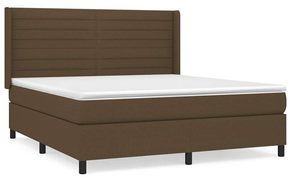 Box spring postel s matrací tmavě hnědá 160x200 cm textil 3131524