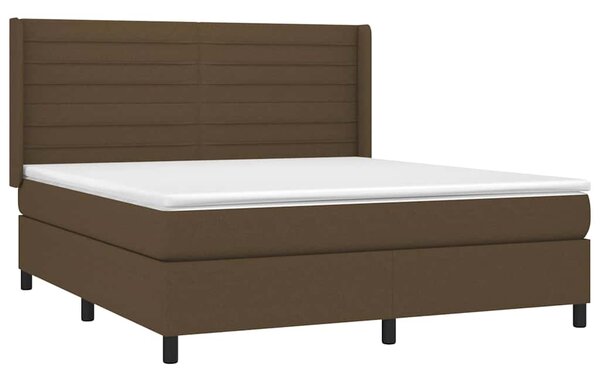 Box spring postel s matrací tmavě hnědá 160x200 cm textil 3131524