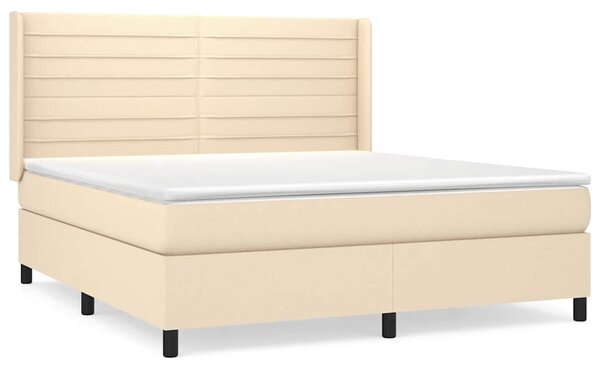 Box spring postel s matrací krémová 160x200 cm textil 3131526