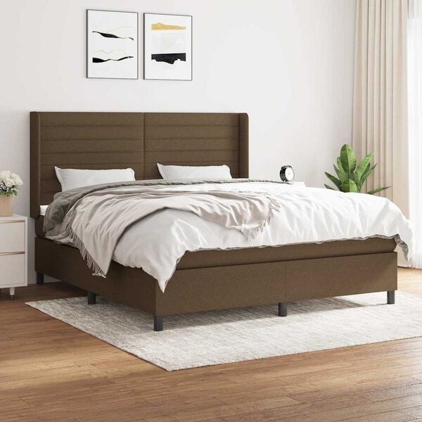 Box spring postel s matrací tmavě hnědá 160x200 cm textil 3131524