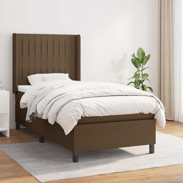 Box spring postel s matrací tmavě hnědá 80x200 cm textil 3131548