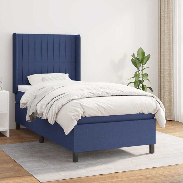 Box spring postel s matrací modrá 80x200 cm textil 3131551