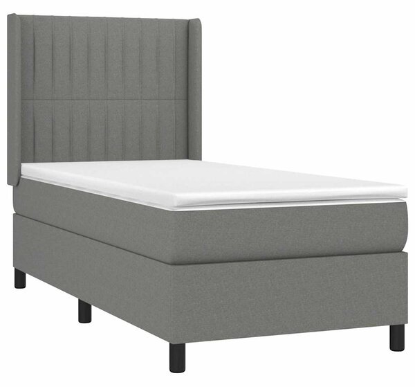 Box spring postel s matrací tmavě šedá 80 x 200 cm textil 3131546