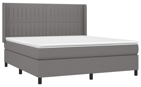 Box spring postel s matrací tmavě šedá 160x200 cm textil 3131602