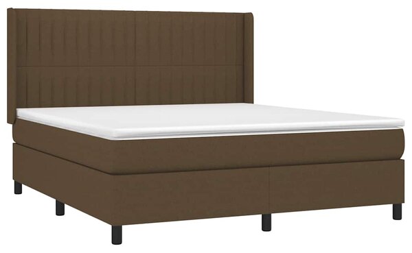 Box spring postel s matrací tmavě hnědá 160x200 cm textil 3131604