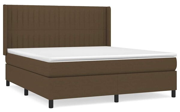 Box spring postel s matrací tmavě hnědá 160x200 cm textil 3131604