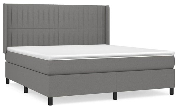Box spring postel s matrací tmavě šedá 160x200 cm textil 3131602