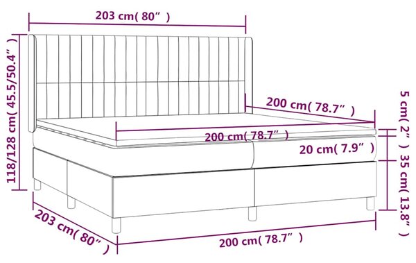 Box spring postel s matrací růžová 200x200 cm samet 3132824