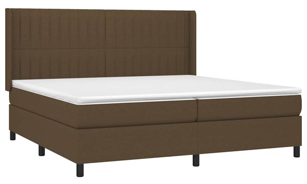Box spring postel s matrací tmavě hnědá 200x200 cm textil 3131620