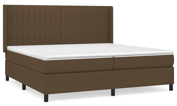 Box spring postel s matrací tmavě hnědá 200x200 cm textil 3131620