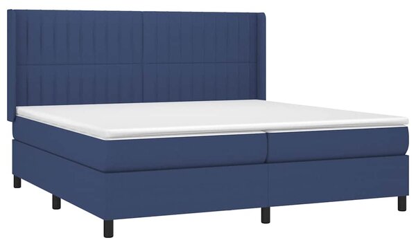 Box spring postel s matrací modrá 200x200 cm textil 3131623