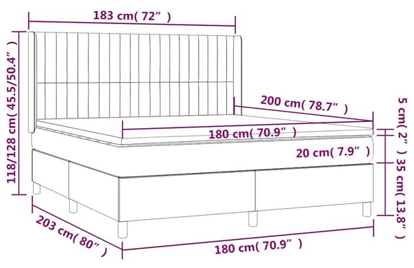 Box spring postel s matrací černá 180x200 cm textil 3131611