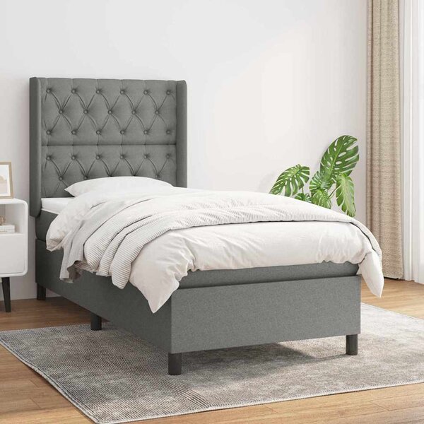 Box spring postel s matrací tmavě šedá 80 x 200 cm textil 3131626