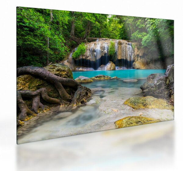 Skleněný obraz vodopádů (70x50 cm)