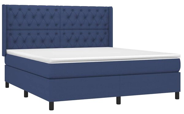 Box spring postel s matrací modrá 160x200 cm textil 3131687