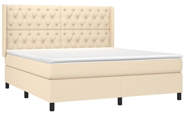Box spring postel s matrací krémová 160x200 cm textil 3131686