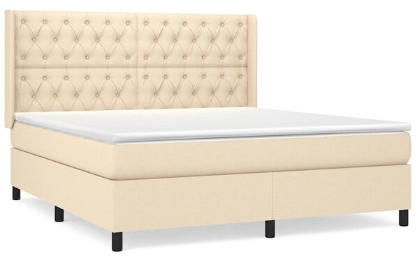 Box spring postel s matrací krémová 160x200 cm textil 3131686