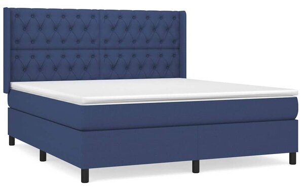 Box spring postel s matrací modrá 160x200 cm textil 3131687