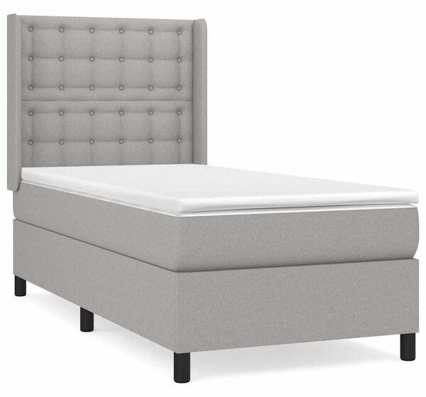 Box spring postel s matrací světle šedá 80 x 200 cm textil 3131705