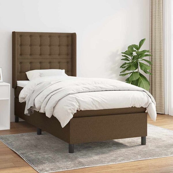 Box spring postel s matrací tmavě hnědá 80x200 cm textil 3131708
