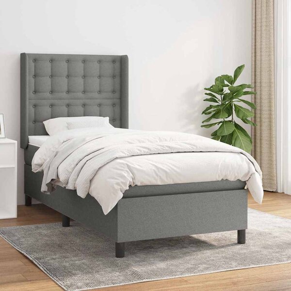 Box spring postel s matrací tmavě šedá 80 x 200 cm textil 3131706