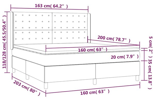 Box spring postel s matrací krémová 160x200 cm textil 3131766